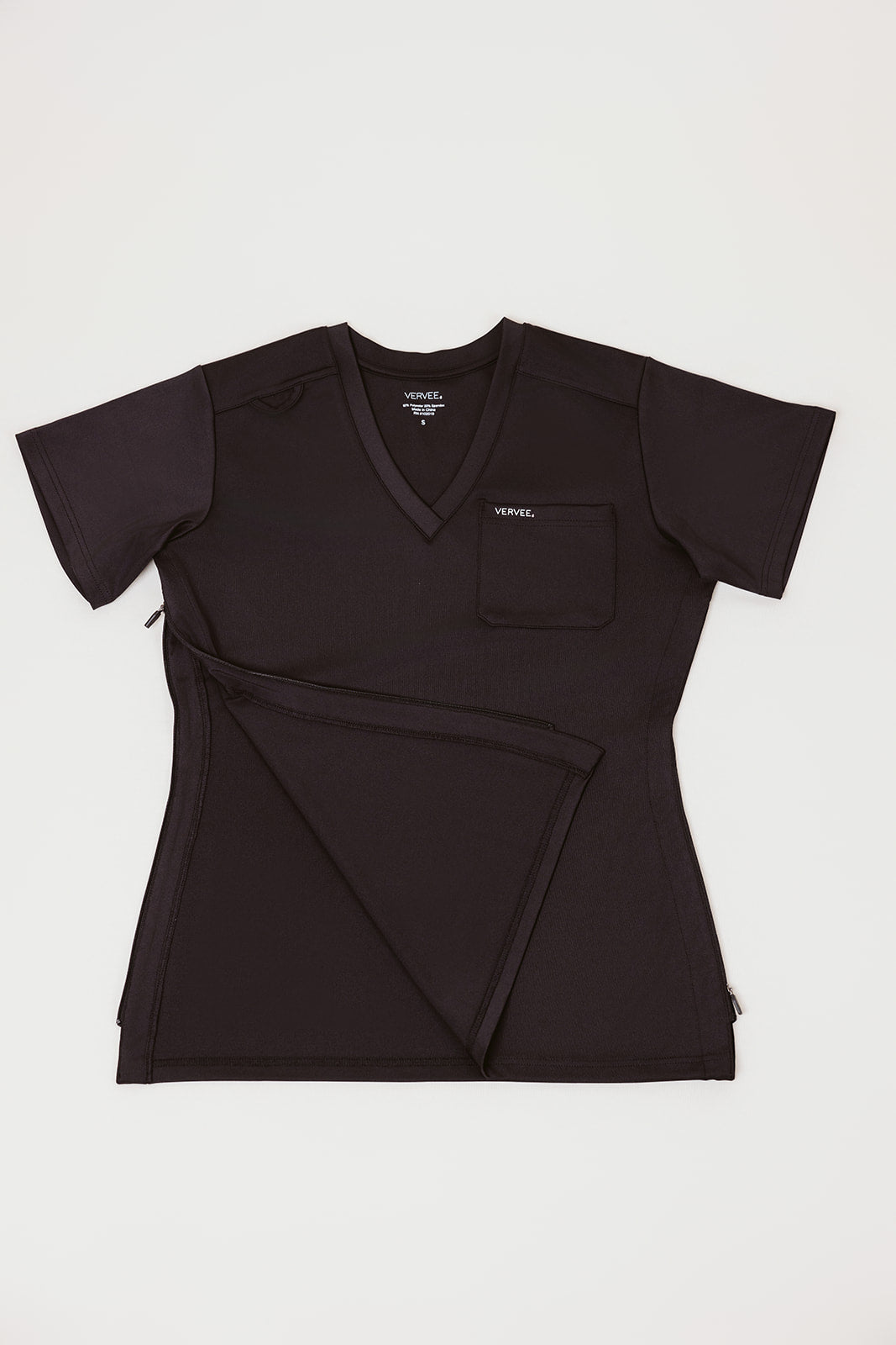 Scrub Top with Zippers