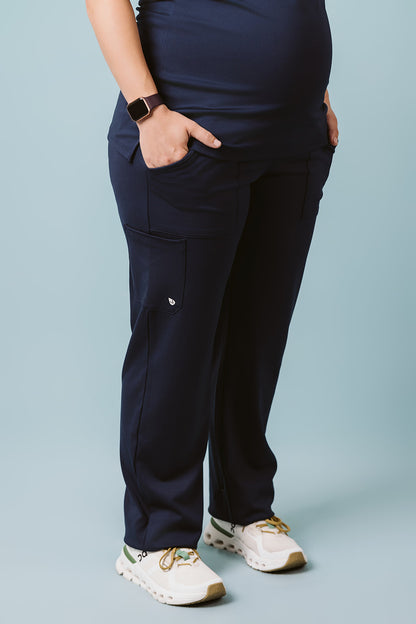 Straight Leg Pants with Belly Band