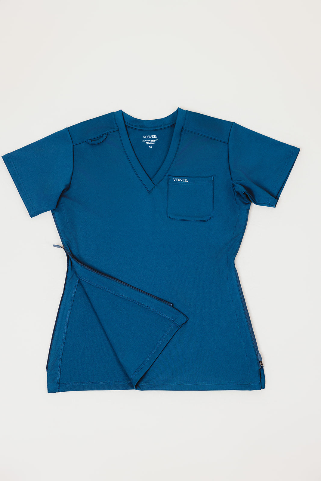 Scrub Top with Zippers