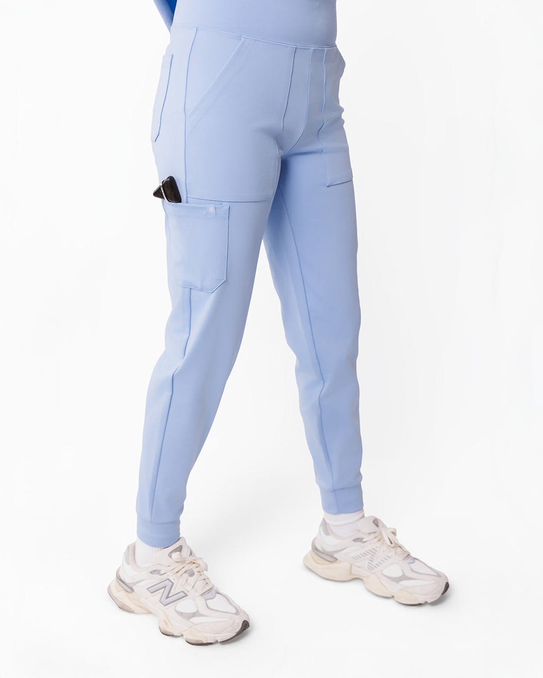 Vervee Scrubs Essential Scrub Pants Joggers Ceil Blue, stretchable, luxury, women
