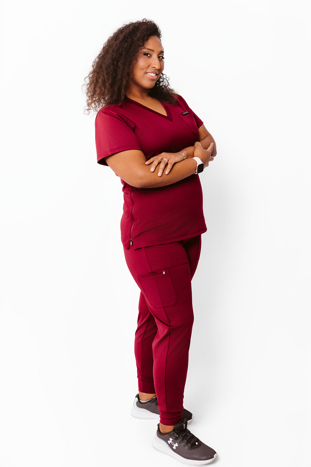 Vervee Scrubs Essential Scrub Pants Joggers Maroon, stretchable, luxury, women, pregnancy, maternity, postpartum