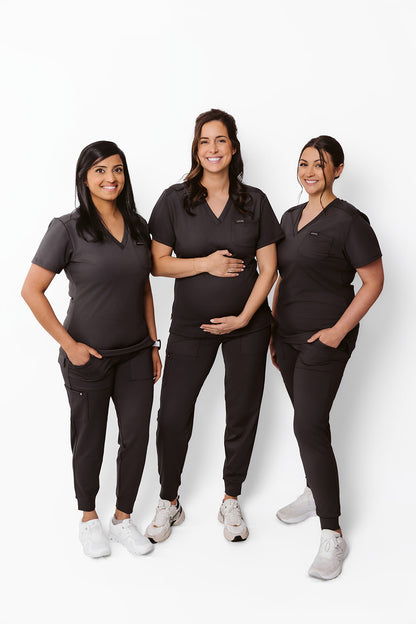 Vervee Scrubs Essential Scrub Pants Joggers slate grey, stretchable, luxury, women, pregnancy, postpartum, maternity